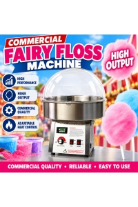 **Back on the 26th Sept 2026**Silver Fairy Floss Machine with Bubble - HIGH OUTPUT - No Starter Kit