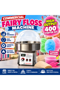 **Back on the 26th Sept 2026**Silver Fairy Floss Machine - HIGH OUTPUT with 400 Starter kit and Bubble