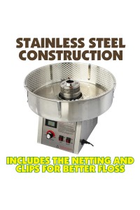 Silver Fairy Floss Machine - HIGH OUTPUT - Machine only (No Bubble)