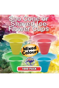 Sno Cone Coloured Flower cups 1000x250mls