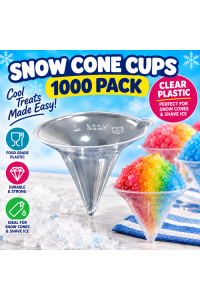 Sno Cone or Shave ice Clear cups 1000 Pack